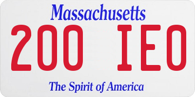 MA license plate 200IE0