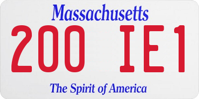 MA license plate 200IE1