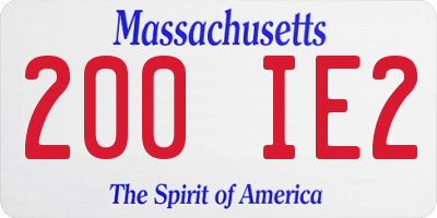 MA license plate 200IE2