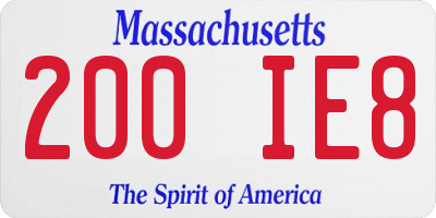 MA license plate 200IE8