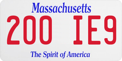 MA license plate 200IE9