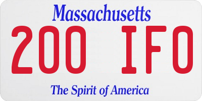 MA license plate 200IF0