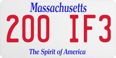 MA license plate 200IF3
