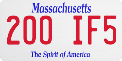 MA license plate 200IF5