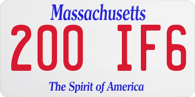 MA license plate 200IF6