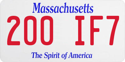 MA license plate 200IF7