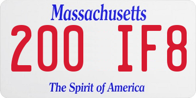 MA license plate 200IF8