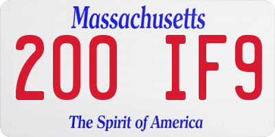 MA license plate 200IF9