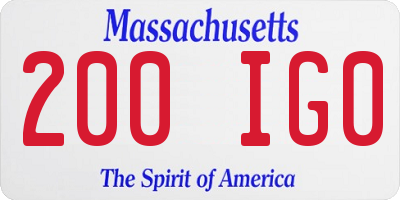 MA license plate 200IG0