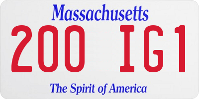 MA license plate 200IG1