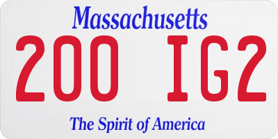 MA license plate 200IG2