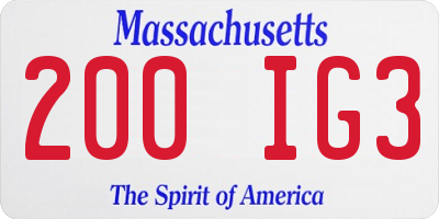 MA license plate 200IG3