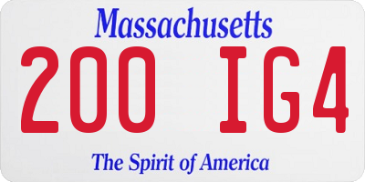 MA license plate 200IG4