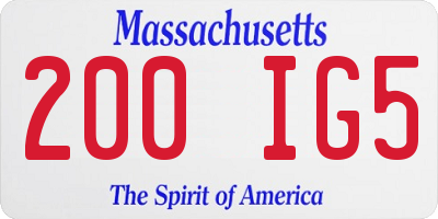 MA license plate 200IG5