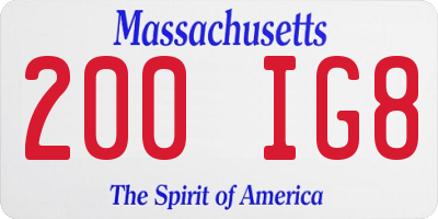 MA license plate 200IG8