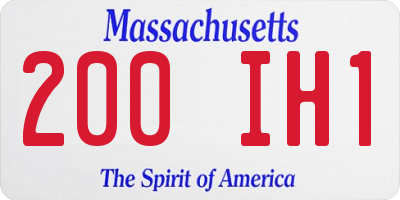 MA license plate 200IH1