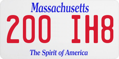 MA license plate 200IH8