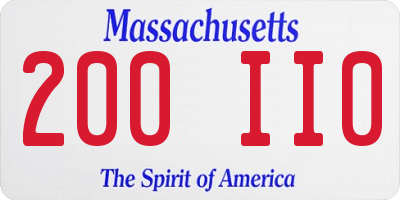 MA license plate 200II0