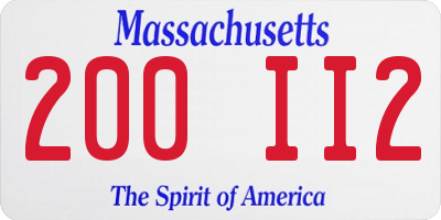 MA license plate 200II2