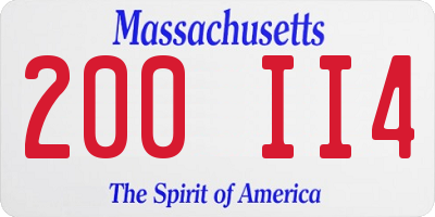 MA license plate 200II4