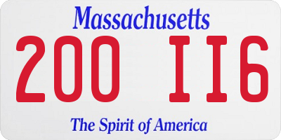 MA license plate 200II6