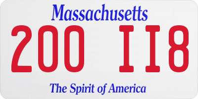 MA license plate 200II8