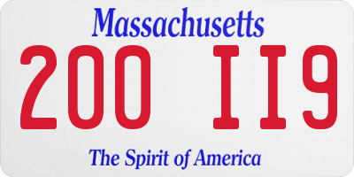 MA license plate 200II9