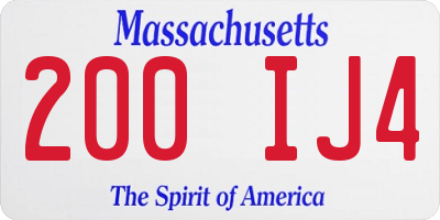MA license plate 200IJ4
