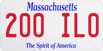 MA license plate 200IL0