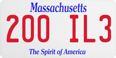 MA license plate 200IL3