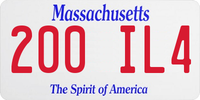 MA license plate 200IL4