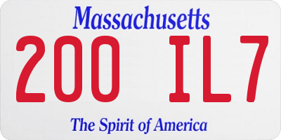 MA license plate 200IL7