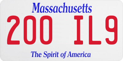MA license plate 200IL9
