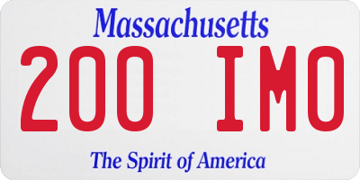 MA license plate 200IM0
