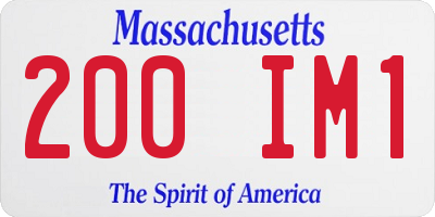 MA license plate 200IM1