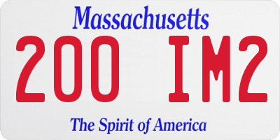 MA license plate 200IM2