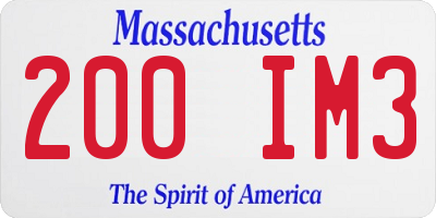 MA license plate 200IM3