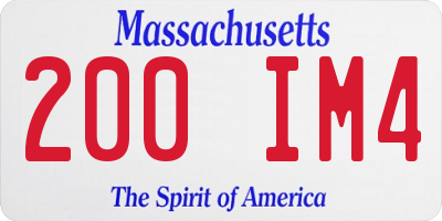 MA license plate 200IM4