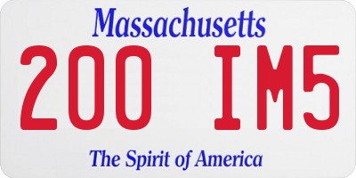 MA license plate 200IM5