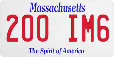 MA license plate 200IM6
