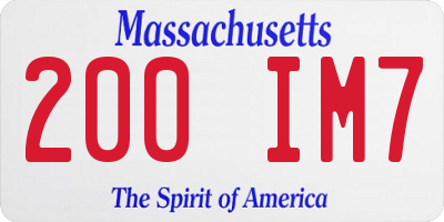 MA license plate 200IM7