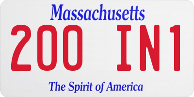 MA license plate 200IN1