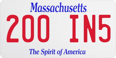 MA license plate 200IN5