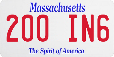 MA license plate 200IN6