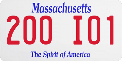 MA license plate 200IO1