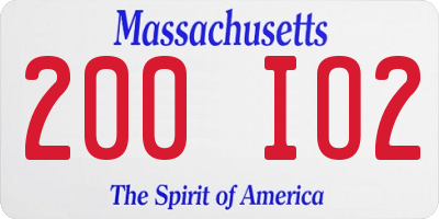 MA license plate 200IO2