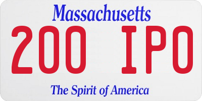 MA license plate 200IP0