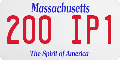 MA license plate 200IP1