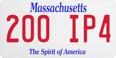 MA license plate 200IP4