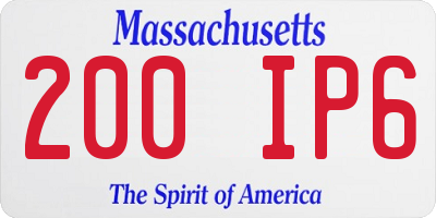 MA license plate 200IP6